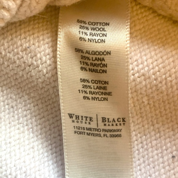 White House Black Market M white sweater w/ sparking details - Picture 7 of 7